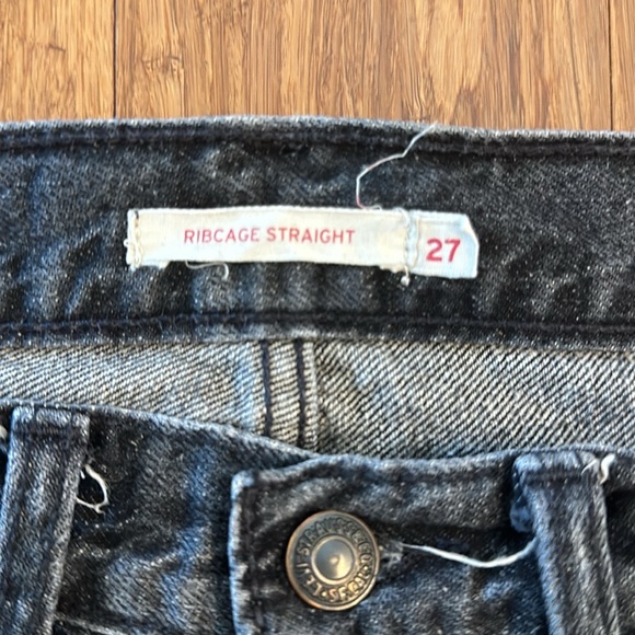 Levis Ridcage Straight jeans - washed black sz 27 - Picture 2 of 6